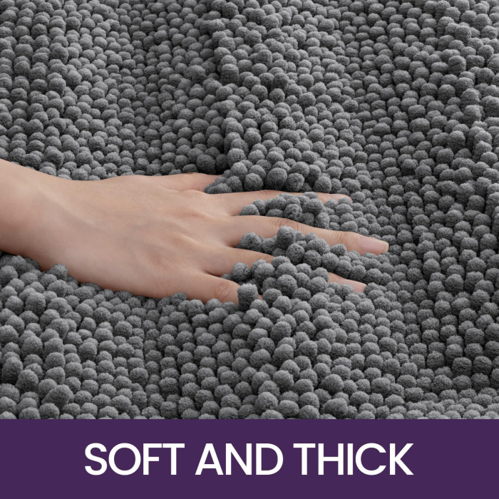 Covoraș moale de duș anti-alunecare, lavabil, gri 50x80 cm [5]