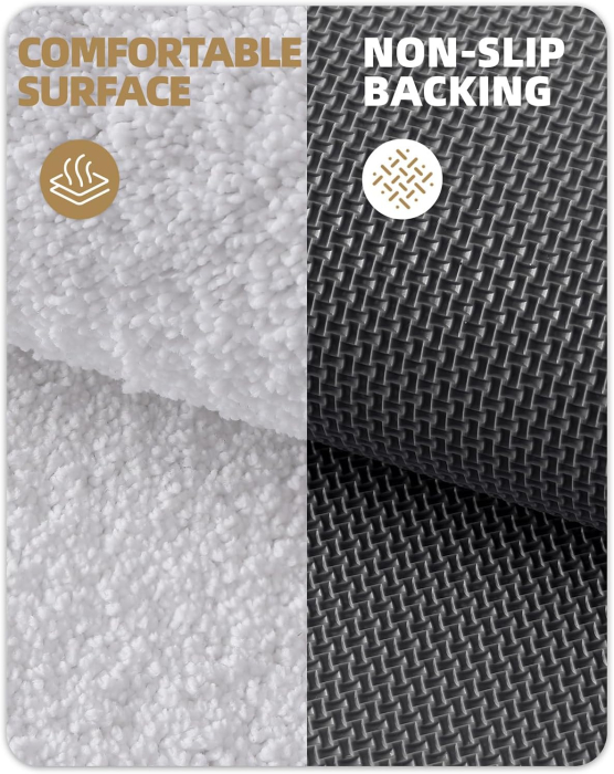 Covoraș alb de baie anti-alunecare 44x76cm,  moale si lavabil [3]