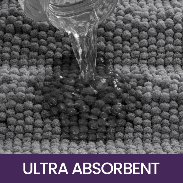 Covoraș moale de duș anti-alunecare, lavabil, gri 50x80 cm [7]