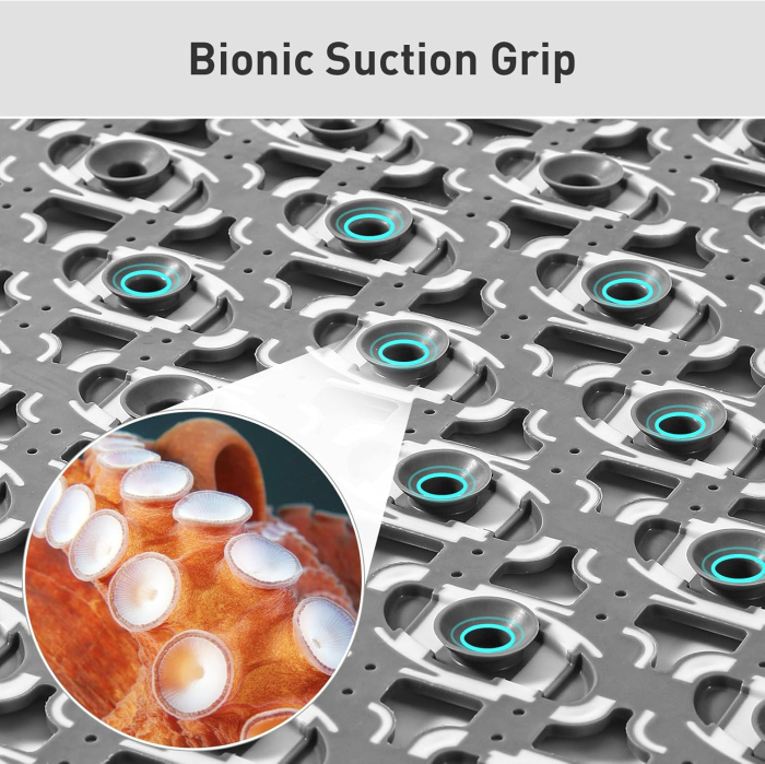 Covoraș de duș anti-alunecare 90x40 cm, cu 156 ventuze, gri [4]