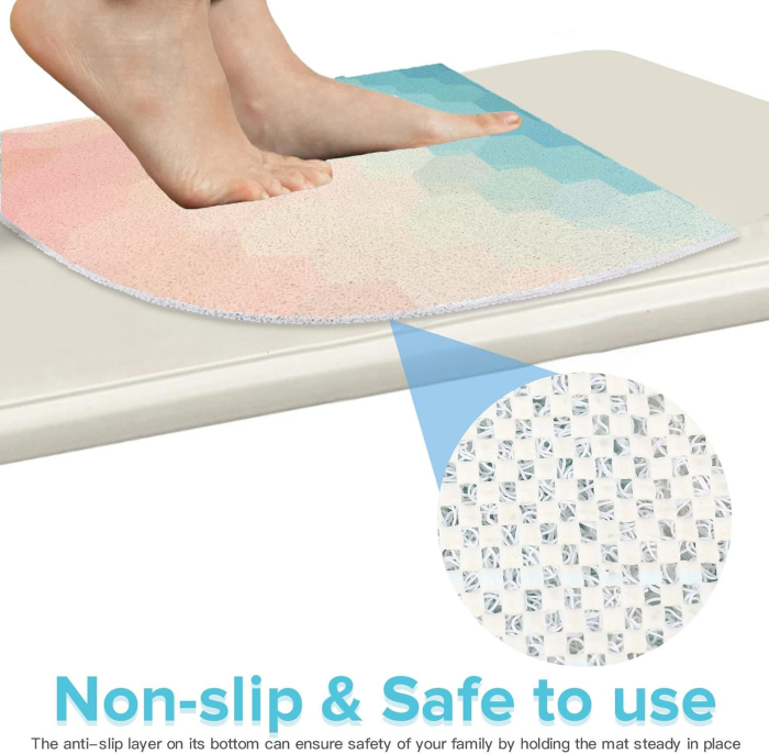 Covoraș de duș anti-alunecare 60x60 cm, semirotund [2]