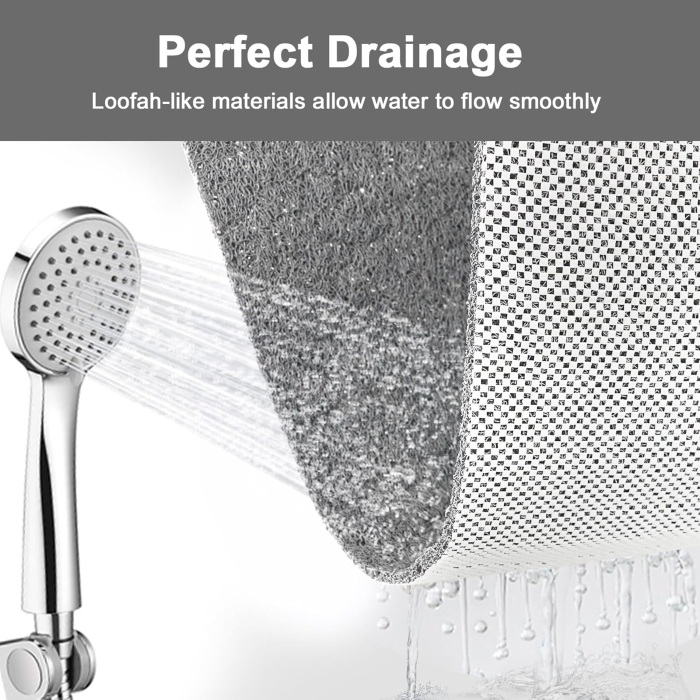 Covoraș gri de duș anti-alunecare cu orificii de scurgere 40x100 cm [5]