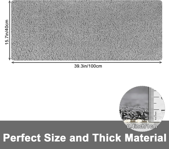 Covoraș gri de duș anti-alunecare cu orificii de scurgere 40x100 cm [2]