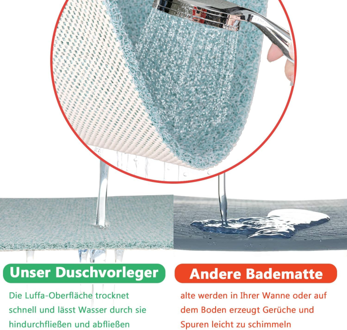 Covoraș de duș anti-alunecare cu orificii de scurgere 54x54 cm [3]