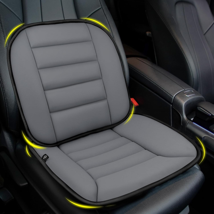 Perna auto din spuma cu memorie, cu suport lombar, gri inchis [1]