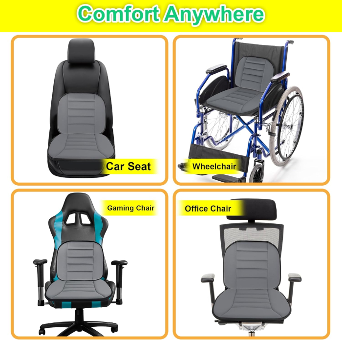 Perna auto din spuma cu memorie, cu suport lombar, negru [5]