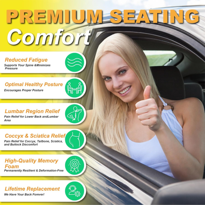 Perna auto din spuma cu memorie, cu suport lombar, gri inchis [2]