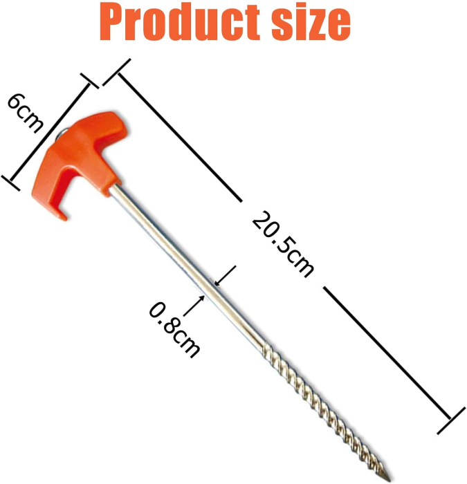 Cuie fixare cort, ancorare in aer liber, 4 bucati otel inoxidabil [2]