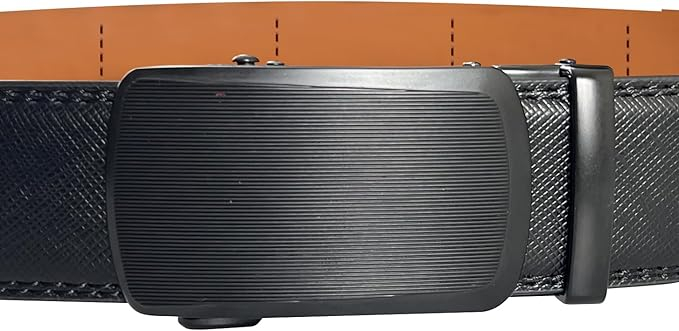 Curea cu blocare automata din piele PU pentru barbati, 3.5x125 cm [3]