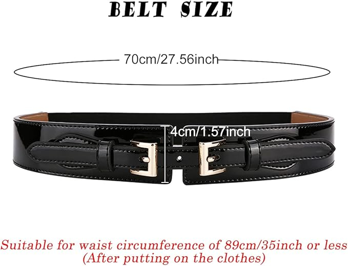 Curea eleganta subțire din piele lăcuită, 70x4 cm [3]