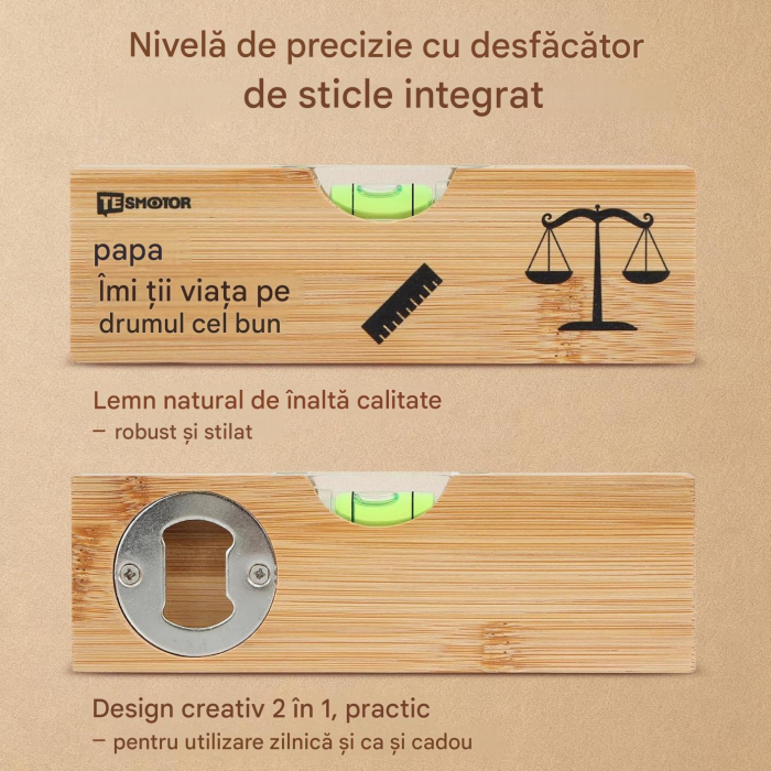 Set cadou pentru meșter cu deschizător de sticle, ruletă rabatabilă și nivela [4]