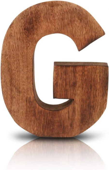 Litera ornamentala sculptata in lemn maro,  20x15x4cm [1]