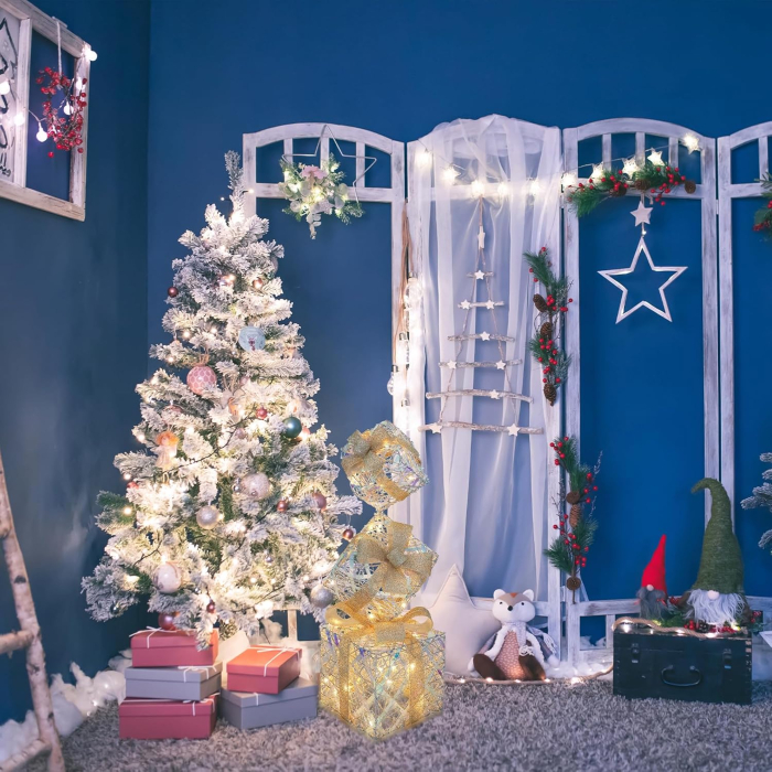 Cutii decorative pentru pom de Craciun cu instalatie de LED-uri [7]