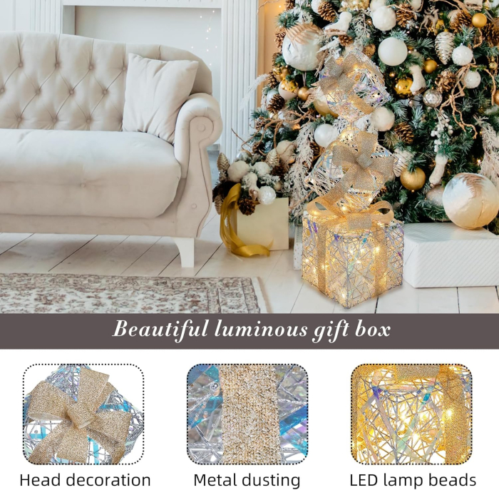 Cutii decorative pentru pom de Craciun cu instalatie de LED-uri [6]