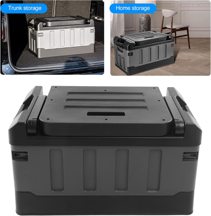 Cutie mare 70L pentru depozitare, din plastic dur, pliabila, max 200kg, scaun portabil pentru calatorii [5]