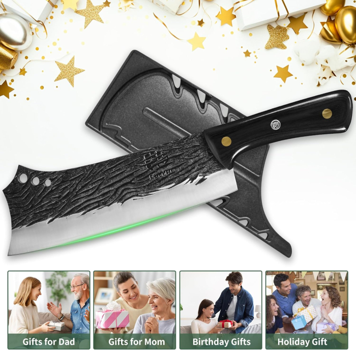 Cutit profesional forjat din otel carbon negru lamă curbata 21.3 cm [6]