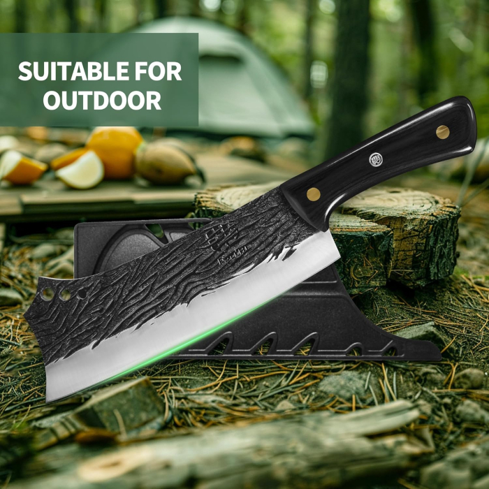 Cutit profesional forjat din otel carbon negru lamă curbata 21.3 cm [8]