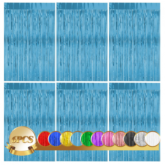 Decor din beteala albastra sclipitoare pentru petreceri 6 buc 1x2 M [1]