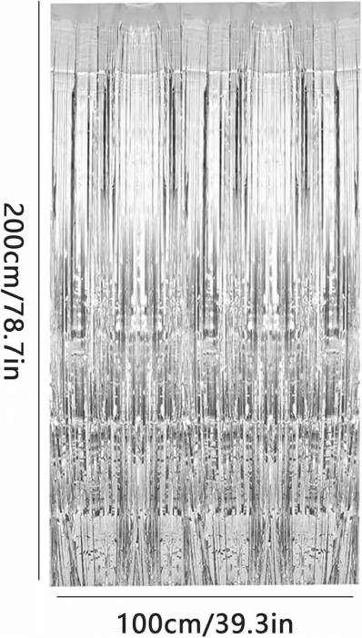 Decor din beteala argintie sclipitoare pentru petreceri 6 buc 1x2 M [3]