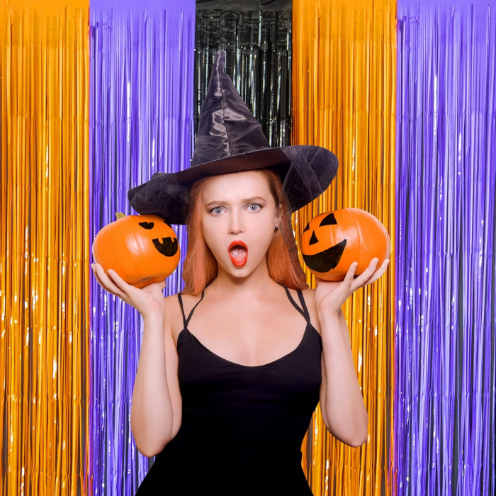 Decor petreceri, aniversari, Hallooween din franjuri din folie [5]
