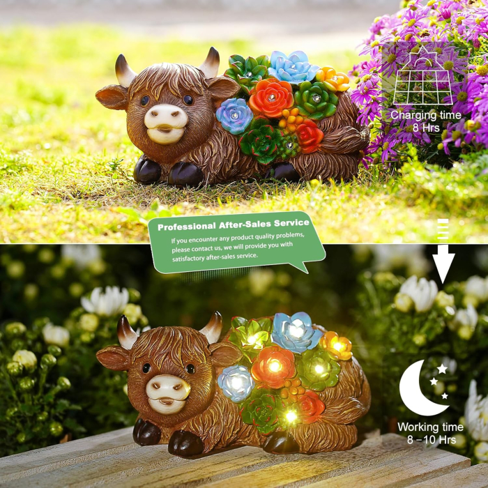 Decoratiune de gradina, terasa, balcon cu LED-uri si panou solar 20.5x10.5 cm, Vacuta [5]