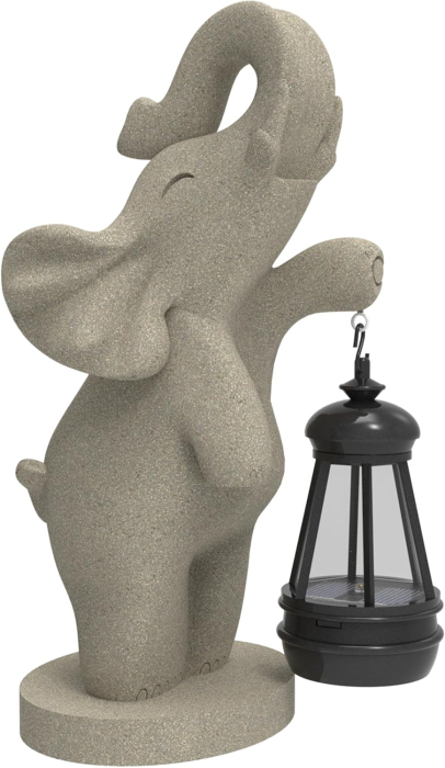 Decoratiune de gradina, terasa, balcon cu LED-uri si panou solar 26 cm, elefant [8]