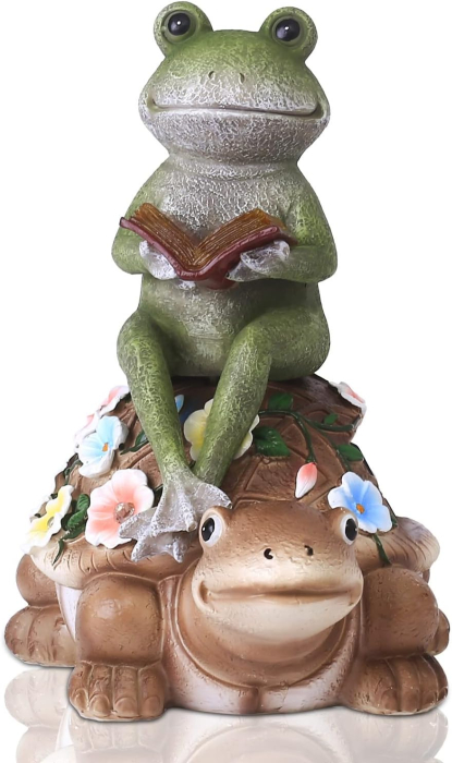 Decoratiune de gradina, terasa, balcon cu LED-uri si panou solar 19.5 cm, broscute [7]