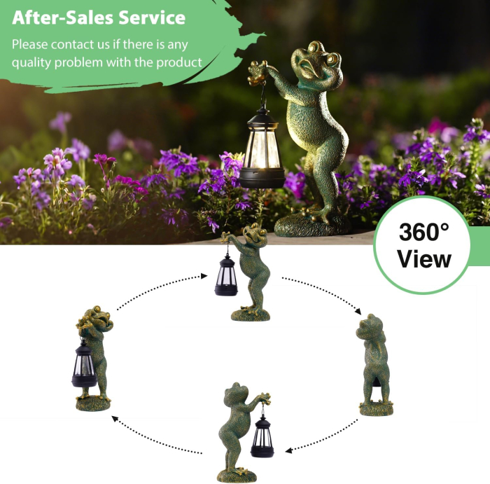 Decoratiune de gradina, terasa, balcon cu LED-uri si panou solar 25.8 cm, broscuta [4]