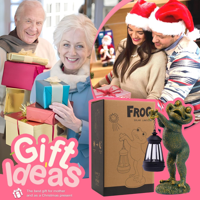 Decoratiune de gradina, terasa, balcon cu LED-uri si panou solar 25.8 cm, broscuta [2]