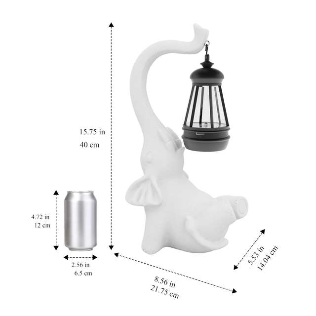 Decoratiune de gradina, terasa, balcon cu LED-uri si panou solar 40 cm, elefant [2]