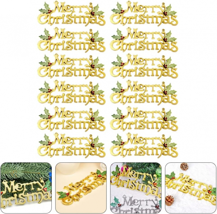 Decoratiuni pentru usi intrare casa " Merry Cristmas"- set 12 bucati [2]