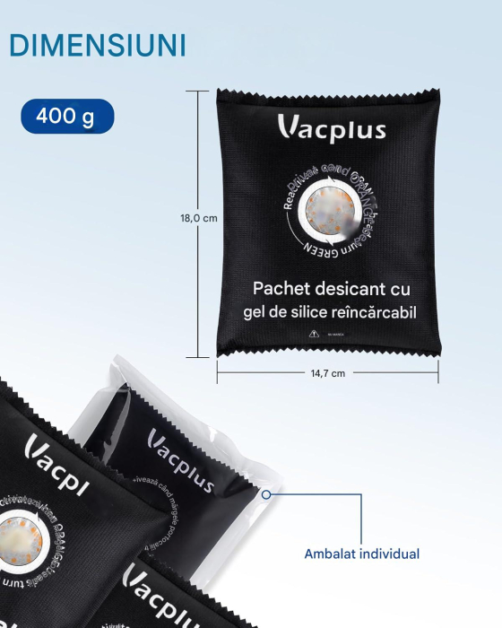 Dezumidificator universal cu gel de siliciu cu indicator, 2x400 gr [6]