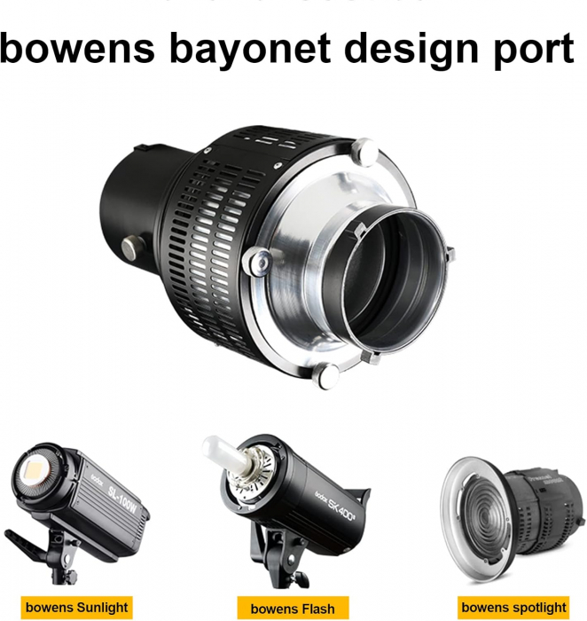 Difuzor de bliț cu reflector Snoot de focalizare cu montură Bowens din metal pentru fotografie cu efect artistic [2]