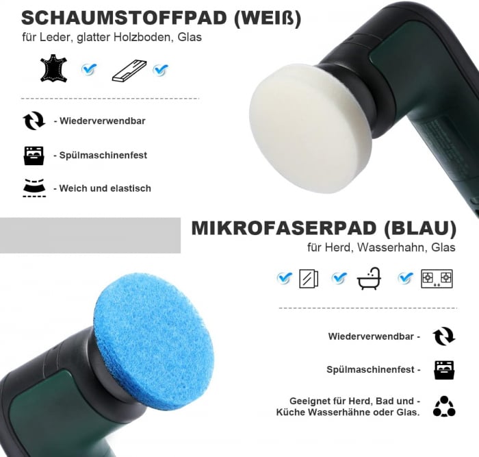 Discuri de lustruire cu prindere velcro 65 mm, 4 tipuri de finete, set 8 bucati [3]