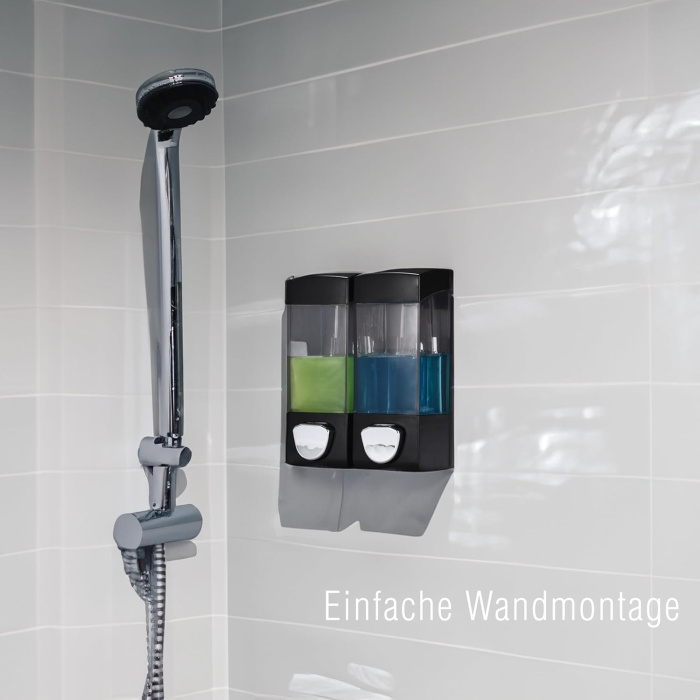 Dispencer de sapun pentru baie sau bucatarie 2x350 ml, instalare adeziva [4]