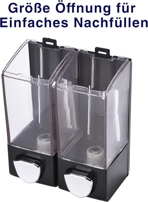 Dispencer de sapun pentru baie sau bucatarie 2x350 ml, instalare adeziva [5]