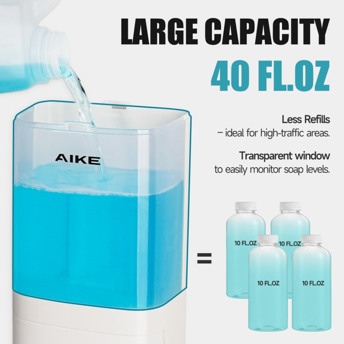 Dispencer de spuma din sapun pentru baie 1200 ml, Alb [4]