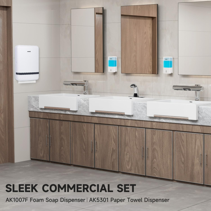 Dispencer de spuma din sapun pentru baie 1200 ml, Alb [7]