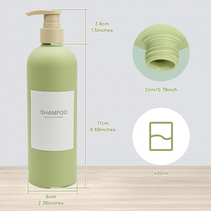 Dozatoare de sapun cu pompa, 400 ml, set 3 bucati verde avocado [4]