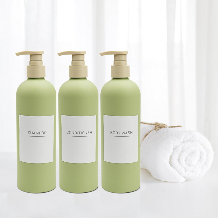 Dozatoare de sapun cu pompa, 400 ml, set 3 bucati verde avocado [2]