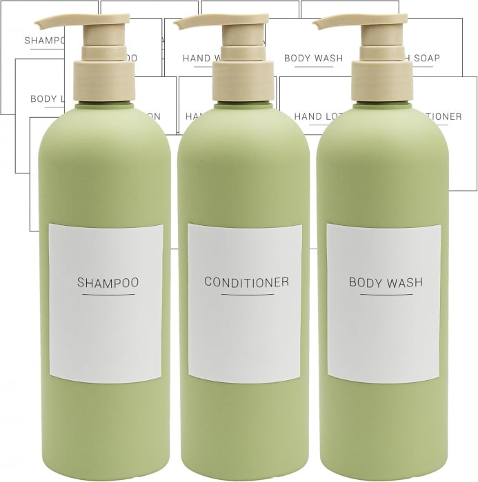 Dozatoare de sapun cu pompa, 400 ml, set 3 bucati verde avocado [8]