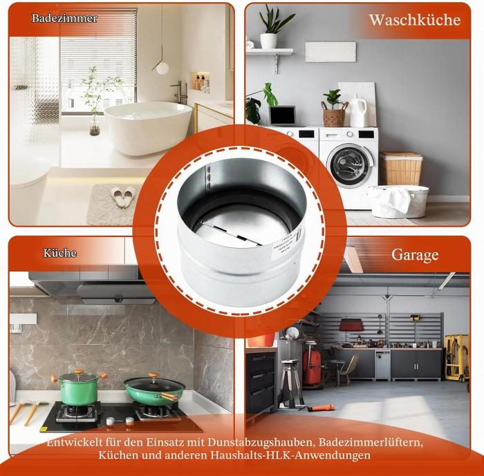 Set 2 Clapete Antiretur Ventilație DN100, Ø100 mm, Oțel Galvanizat și Aluminiu [4]