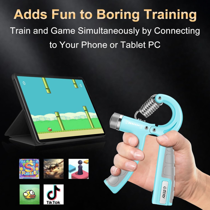 Extensoare pentru forta de strangere a mainii 10-130lbs, negru, 1 bucata albastru [4]