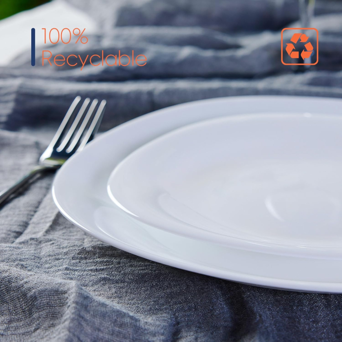 Set de veselă din sticlă opal 18 piese compatibile mașina de spălat vase și cuptor cu microunde [8]