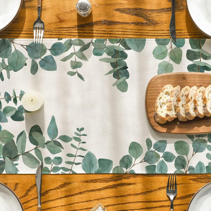 Fata de masa decorativa, cu frunze eucalipt 40x100 cm [3]