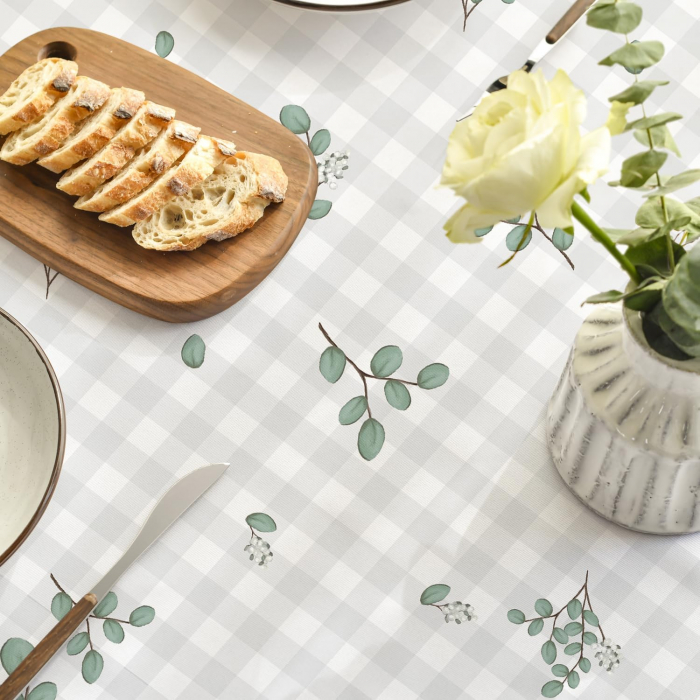 Fata de masa din fibre textile, rotunda, dovleci albastri, 140 cm [5]