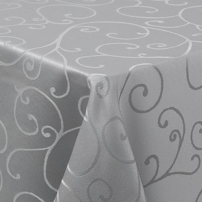 Fata de masa material textil, dreptunchiulara, gri cu model, 140x240cm , set 2 bucati [1]