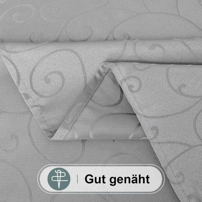 Fata de masa material textil, dreptunchiulara, gri cu model, 130x160cm , set 2 bucati [4]