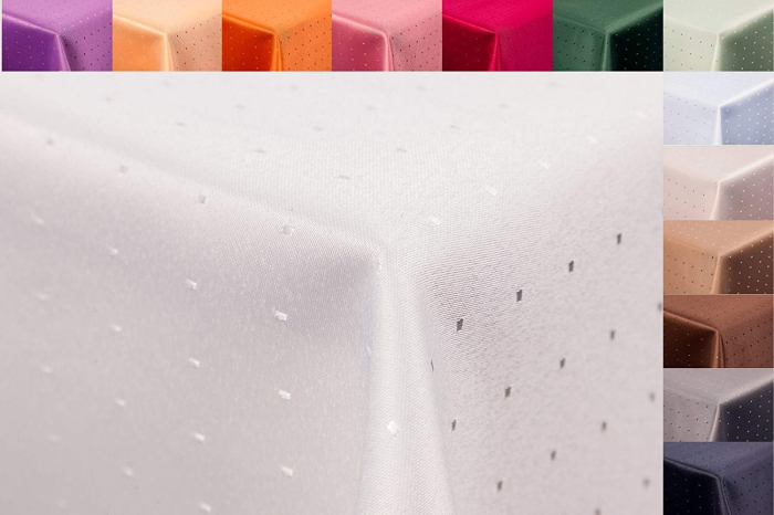 Fata de masa material textil Damasc, dreptunchiulara, crem, 130x260cm [2]