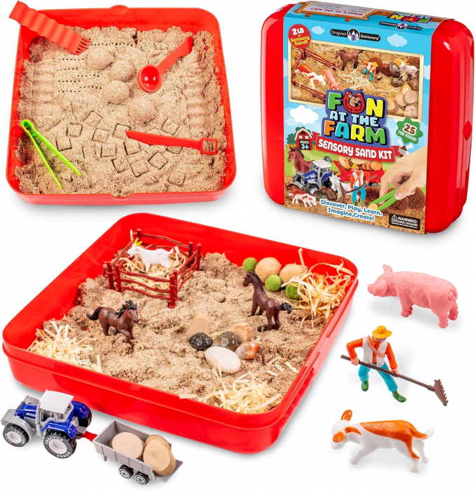 Ferma in miniatura, senzoriala, cu nisip, animale, utilaje [1]